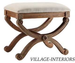 SALE FRENCH COUNTRY UPHOLSTERED NEOCLASSICAL TOSCANE LINEN OTTOMAN 