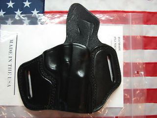 ETW, 1911 Micro Compact two slot pancake holster, RH, black leather 