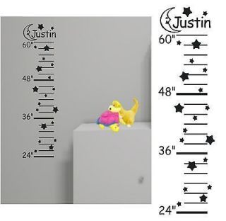 Growth Chart with child name moon star 36h vinyl home decal wall 