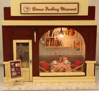 DIY Wooden Dollhouse Miniatures DIY Dense Feeling Monent Coffee Shop 