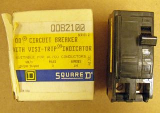 square d 100 amp circuit breaker qob2100 2 phase new