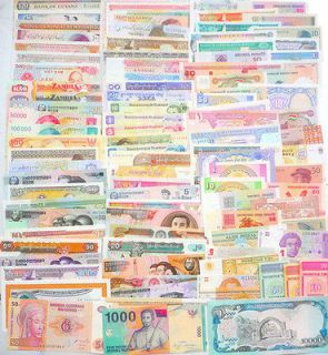 102 Different world paper money collection, UNC genuine banknotes,New 
