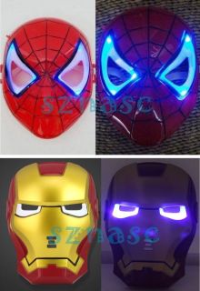 Cool Spiderman/Iron​man LED Light Mask For Children in Fancy Dress 