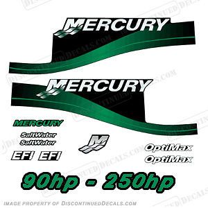 mercury custom color green decal kit 90115125135 140150175 2 00