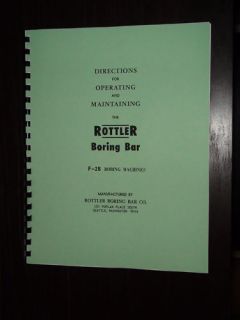 rottler f 2b boring bar instruction parts manual one day