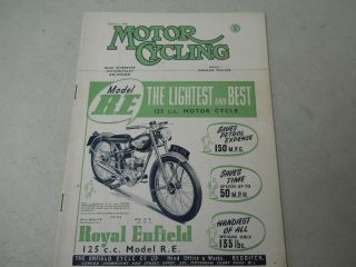   1950, Motor Cycling Magazine, Royal Enfield 125 cc, Lucas ignition
