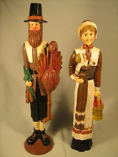P6] THANKSGIVING 14 tall Resin Pilgrim Figurines