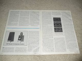 kef model 105 speaker review 3 pgs 1979 rare time