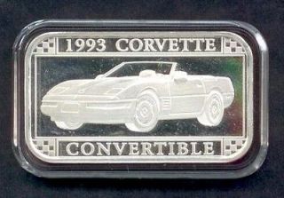 Silver Bar 1993 Corvette Convertible Classic Car Rare Automobile GM 