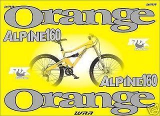 orange 2010 alpine 160 mountain bike stickers frame time left