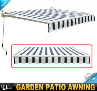 New 8.2 Outdoor Manual Garden Patio Awning Canopy Retractable Shelter 