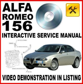 ALFA ROMEO 156 TS JTS JTD   Service & Repair Manual   Interactive DVD 