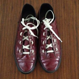 Awesome RARE Burgundy Patent Leather PF FLYERS Tennis Shoes Men 7.5 