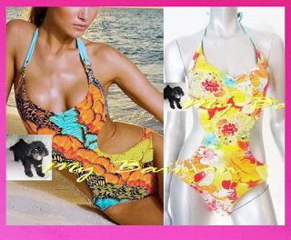sauvage $ 156 colorful floral cut out 1pc monokini l nwt