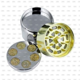 METAL ALUMINIUM 4 Piece Herb Spices Weed GRINDER Solid MAGNETIC 