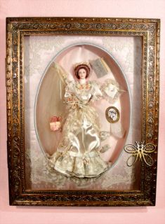 NRFB Franklin Mint Elaine Gibson Girl porcelain doll Frame Wedding 