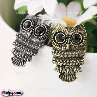 new bronze silver vintage retro style owl ring more options