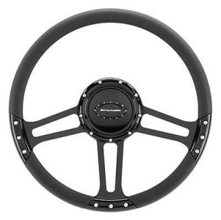 Billet Spec Steering Wheel Half Wrap Draft Aluminum Black 3 Spoke 14 