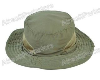 Tactical Military Combat Boonie Cap Hat with Mesh Design   Dark Earth