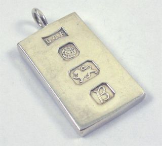 vintage sterling silver ingot pendant sheffield 1976 from united 