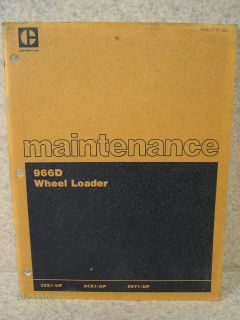 Caterpillar Maintenance Manual 966D Wheel Loader Lubrication Lube Fuel 