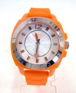 COACH Womens Orange Boyfriend Rubber Silicon Watch 14501426 NWT