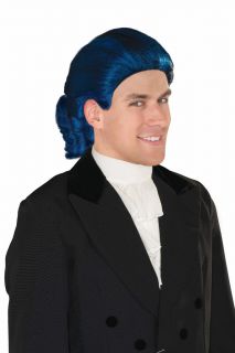 Contestant Judge District 12 Blue Colonial Wig Halloween Costume Fancy