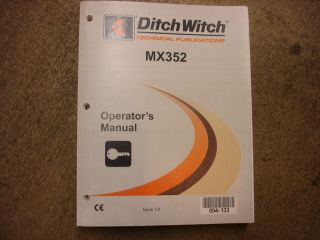 ditch witch mx352 352 owners mantenance manual time left $