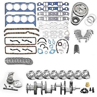 SBC 383 stroker engine parts kit w/ flat top coated pistons; Low Buck 