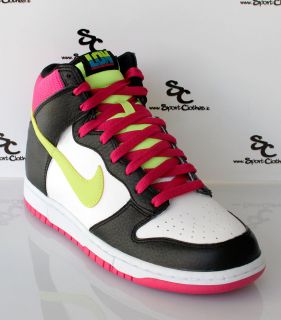 Nike Dunk High London new mens lifestyle shoes white black volt pink