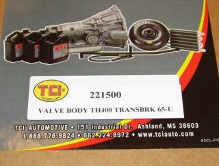 tci trans brake th400 turbo 400 221500 valve body time