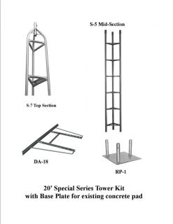 SPECIAL SERIES AMERICAN TOWER **NEW** W/ BASE PLATE   20 FOOT