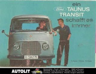 1963 Ford Taunus Transit Kombi Double Cab Pickup Truck Brochure Men in 