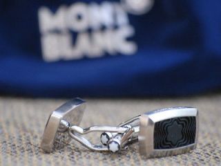 375 New Mens MONTBLANC Classic Rubber Collection Cuff Links