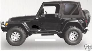 97 06 Jeep Wrangler Soft Top w/ Hardware + frame BLACK (Fits Jeep)