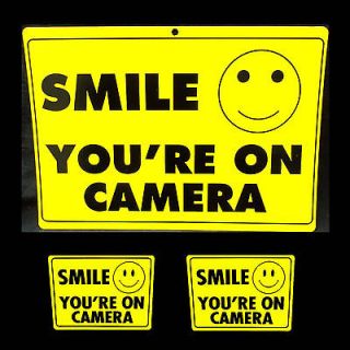 SMILE VIDEO SPY CAM CCTV SECURITY CAMERAS IN USE WARNING YARD SIGN 