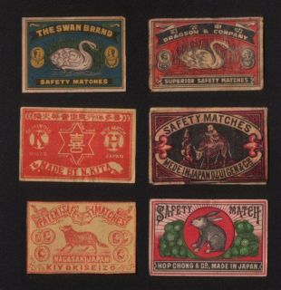 very old match box labels china or japan patriotic 451