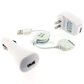 Newly listed USB AC Home Wall +Car Charger +Data Cable for iPod Touch 