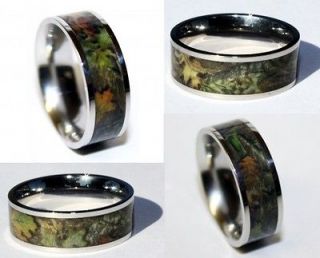 Camo Ring, Hunting, Titanium Wedding Band, Camouflage Gear   US Size 