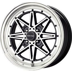 new 15x7 4x100 drag dr 20 black wheels rims