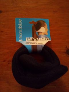 180s Adjustable Womens Fleece Ear Warmers Black Brand New