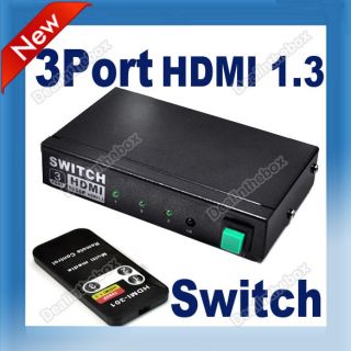 New 3 Port 1080p HDMI 1 4B Switch 1 3 Switcher Box Splitter for HDTV 