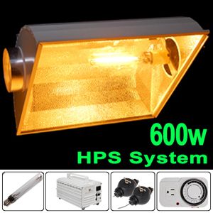 600W HPS Grow Light Kit Air Cooled Reflector Hood Ballast Sun Lamp 600 