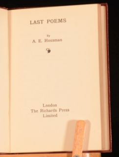Two attractive little volumes of the poetry of A. E. Housman.