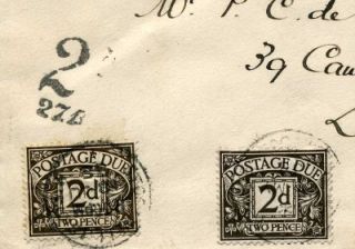 1935 ½D and 1D Bisects Used on Cover with Postage Dues