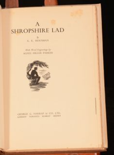 1940 A Shropshire Lad A E Housman Engravings by Agnes Miller Parker 
