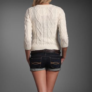 Abercrombie & Fitch Womens Cable Knit Meredith Cardigan Sweater