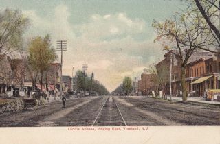 Vintage Landis Avenue Trolley Line Vineland NJ Postcard