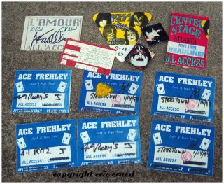 Ace Frehley Kiss Celebrity Owned Stage Clothing Guitar Backstage Pass 