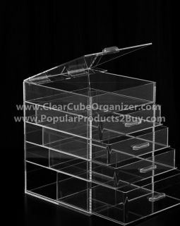 Acrylic Lucite Clear Cube Makeup Organizer The Kardashians Display 